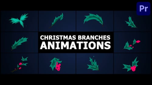 Christmas Branches Animations | Premiere Pro MOGRT