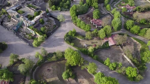 Aerial Look Down View on Zoo in Bulgaria