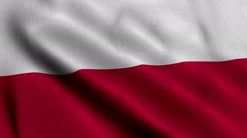 Realistic Waving Poland Flag Seamless Loop