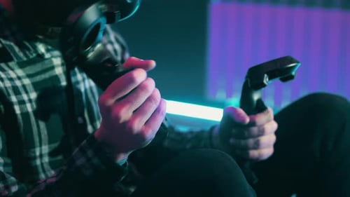 Virtual Reality Headset Gaming With Controllers