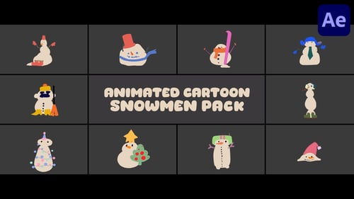 Cartoon Snowman Winter Holiday Character Pack
