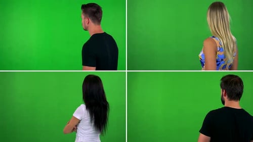Compilation (Montage) - People Look Into the Distance - Green Screen Studio