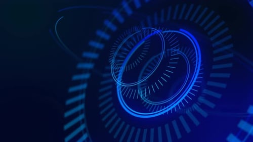 Futuristic Blue HUD Rings Technology Background Animation