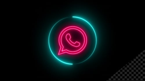 Neon Glow WhatsApp Social Media Logo Animation
