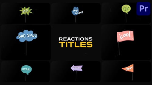 Reactions Titles | Premiere Pro MOGRT