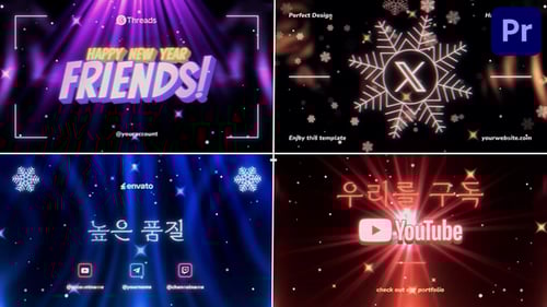 Festive Glitch Countdown Opener for New Year and Christmas