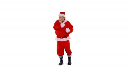Santa Claus Dances on a White Background