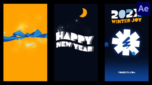 Animated Christmas and New Year Celebration Logo Reveal