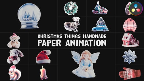 Christmas Things Handmade Paper Animation for DaVinci Resolve