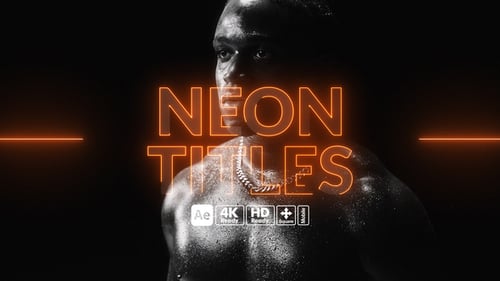 Neon Titles - Plantilla de animación de tipografía futurista brillante