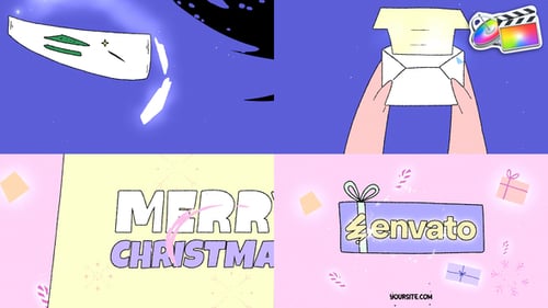 Hand-Drawn Christmas Gift Box Logo and Title Reveal