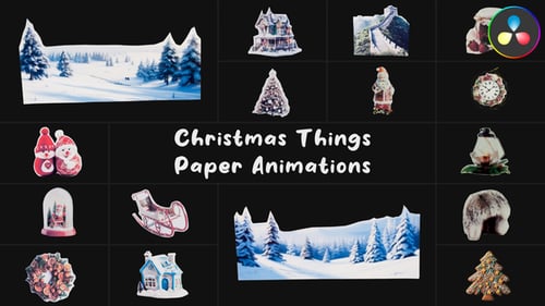 Christmas Things Paper Animations for DaVinci Resolve