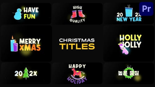 Festive Holiday Text Animations with Christmas Icons