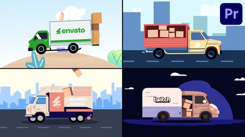 Delivery Service Truck Explainer for Premiere Pro