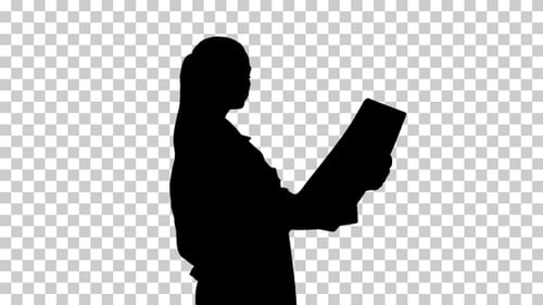 Silhouette, femme intellectuelle, Alpha Channel