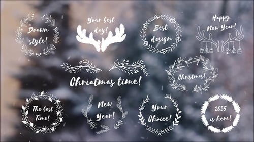 Hand Drawn Festive Christmas and New Year Title Animations