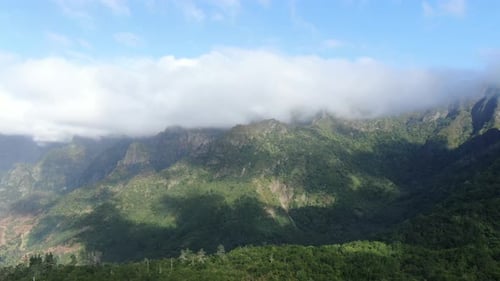 Aerial View of Lush Green Mountain Range
