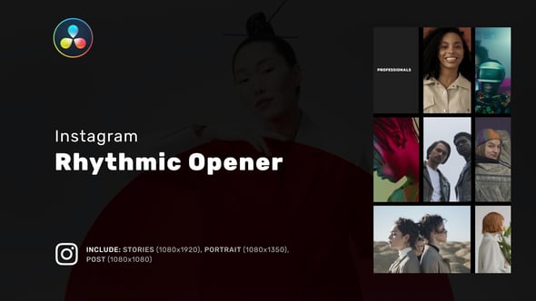 Instagram Rhythmic Opener Reel for DaVinci Resolve
