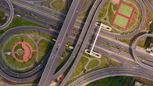 Aerial View Of Highway Interchange