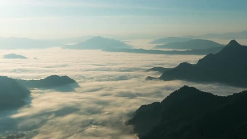 Fog Mountain Landscape