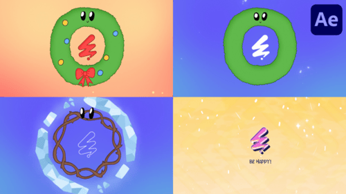 Logo en forme de couronne de Noël | After Effects