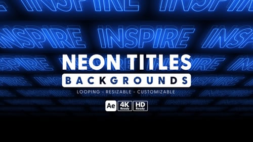 Neon Titles Backgrounds - Glowing Animated Light Motion Backdrop Template