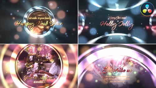Elegant Christmas and New Year Greetings Title Animation