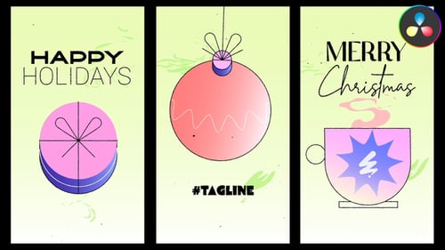 Xmas Vertical Morphing Opener for DaVinci Resolve