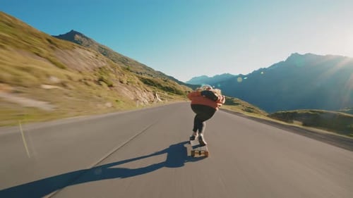 Cinematic downhill longboard session