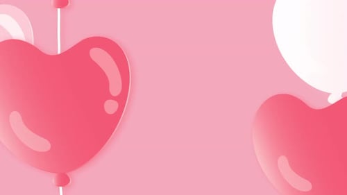 Modern Valentine's Day Text Reveal with Heart Balloons