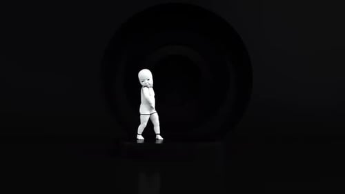 Modern 3D Animated Robot Baby Dancing Character Loop