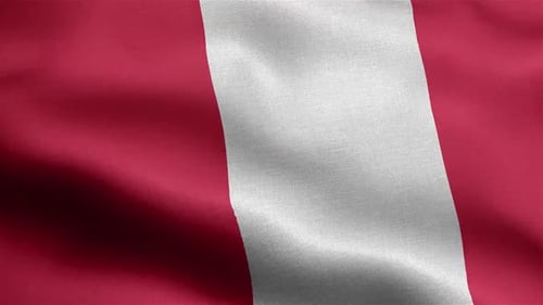 Realistic Waving Flag of Peru Animation