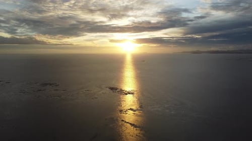 Ocean Sunset Aerial View