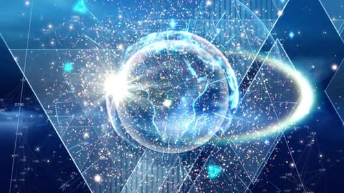 Digitally generated video of galaxy