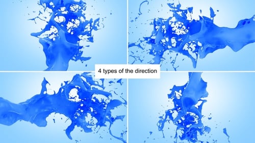 Dynamic Blue Liquid Splashing Element