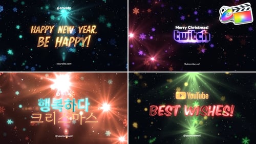 Christmas And New Year Greetings Typography for FCPX