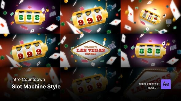 Casino Countdown Intro with Animated Slot Machine and Vegas Sign ...