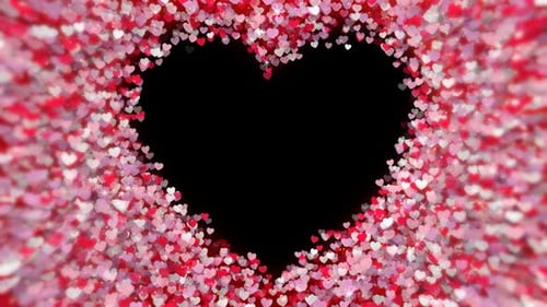 Animated Sparkling Heart Frame with Flowing Particles