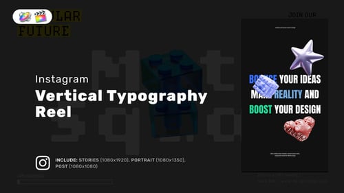 Carrete de tipografía vertical para FCPX
