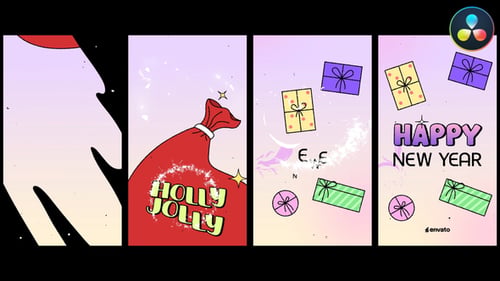 Christmas Gifts Logo Stories for DaVinci Resolve