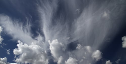 Fluffy White Clouds on a Sunny Day