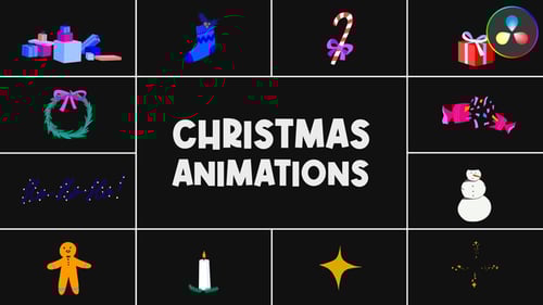 2D Christmas Holiday Cartoon Animation Pack