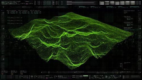 Futuristic Holographic Terrain Head Up Display