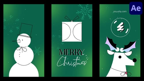 Abridor de Logo Vertical Christmas Morphing para After Effects