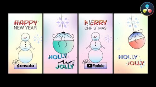 Christmas Toy And Snowman Vertical Logo for DaVinci Resolve