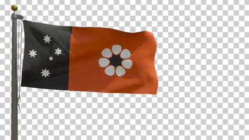Northern Territory Flag Waving Animation on Transparent Background