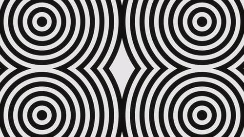Black and White Circle Pattern Looped Endless