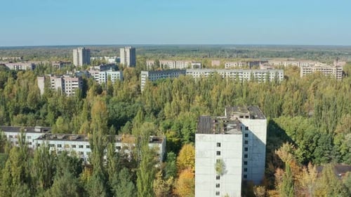 Luftaufnahme des Kernkraftwerks Pripyat Tschernobyl