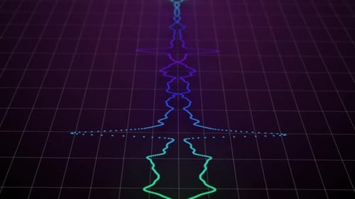 Futuristic Digital Audio Spectrum Waveform Visualizer