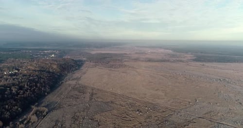 Aerial view of autumn colored counryside